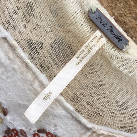 Free people tank boho Coachella festival cowgirl rodeo net crochet embroidery - Picture 2 of 8